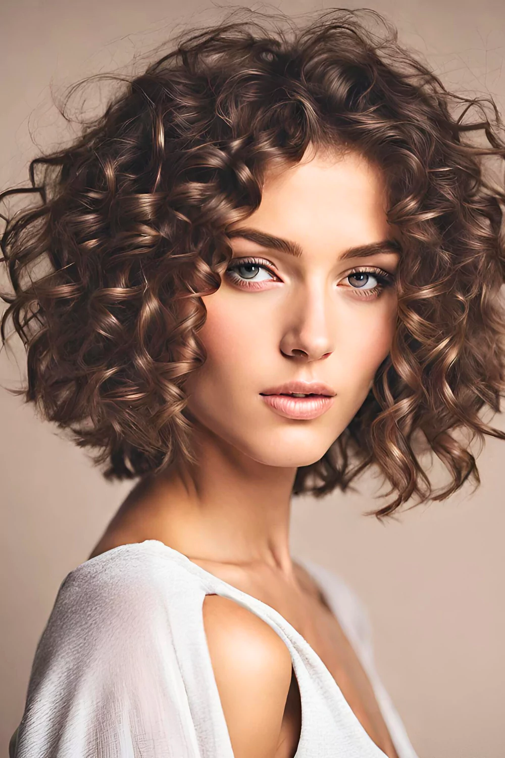 Brown Curly Short Hairstyle, short hair styles