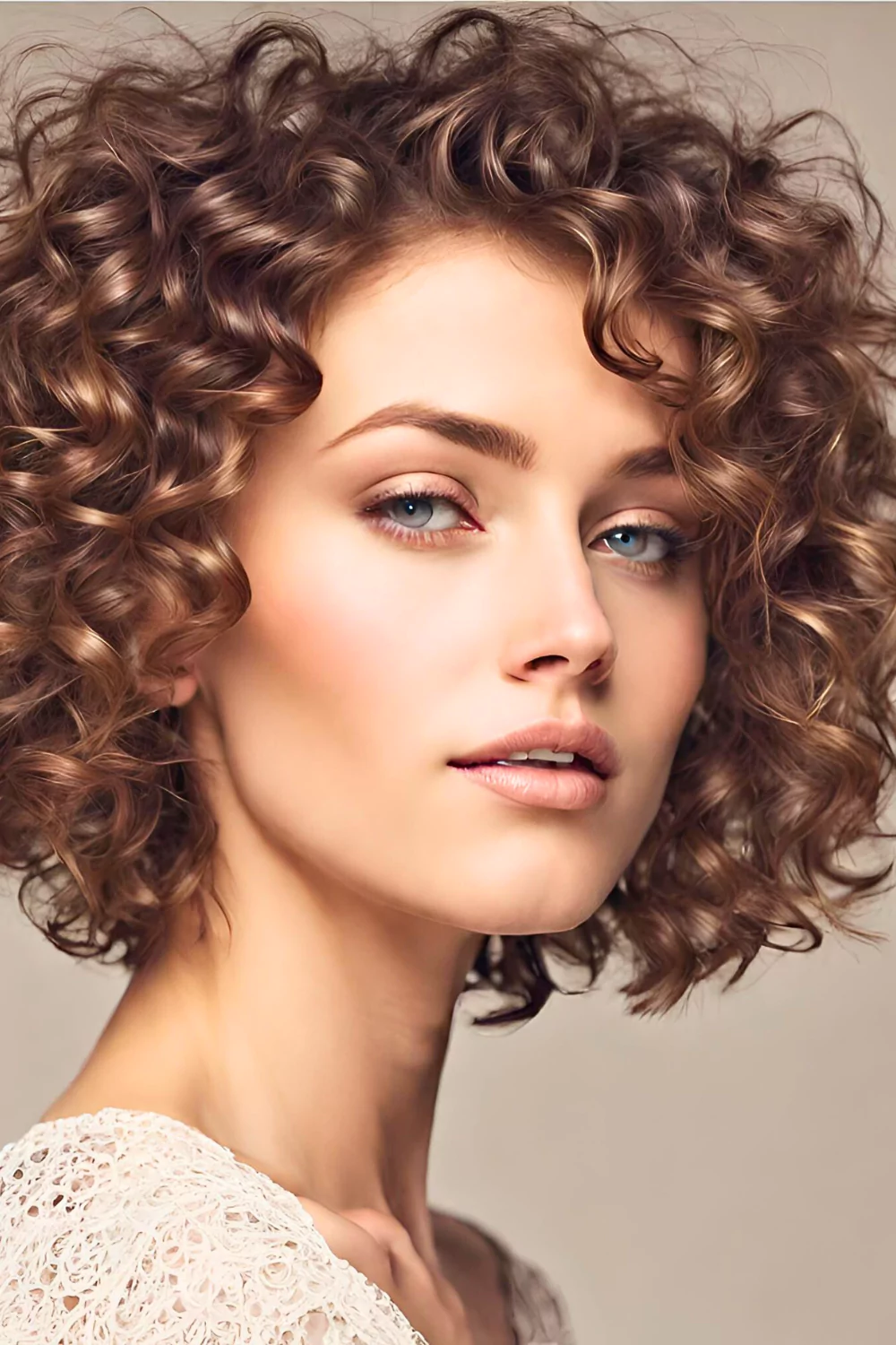 Brown Curly Short Hairstyle, short hair styles