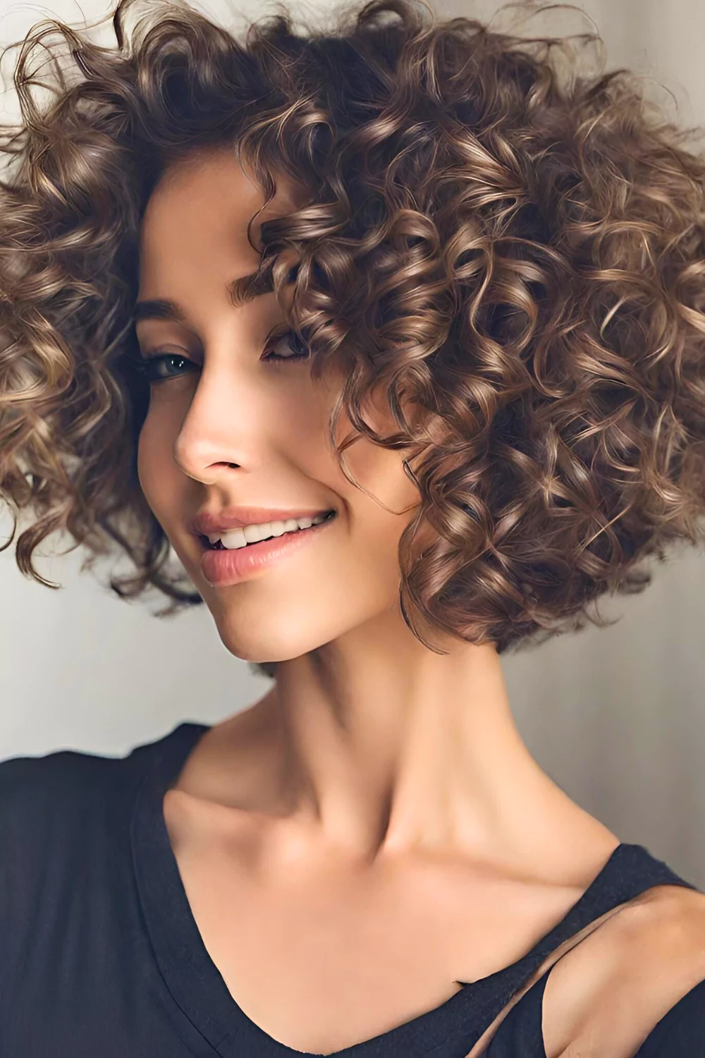 Brown Curly Short Hairstyle, short hair styles