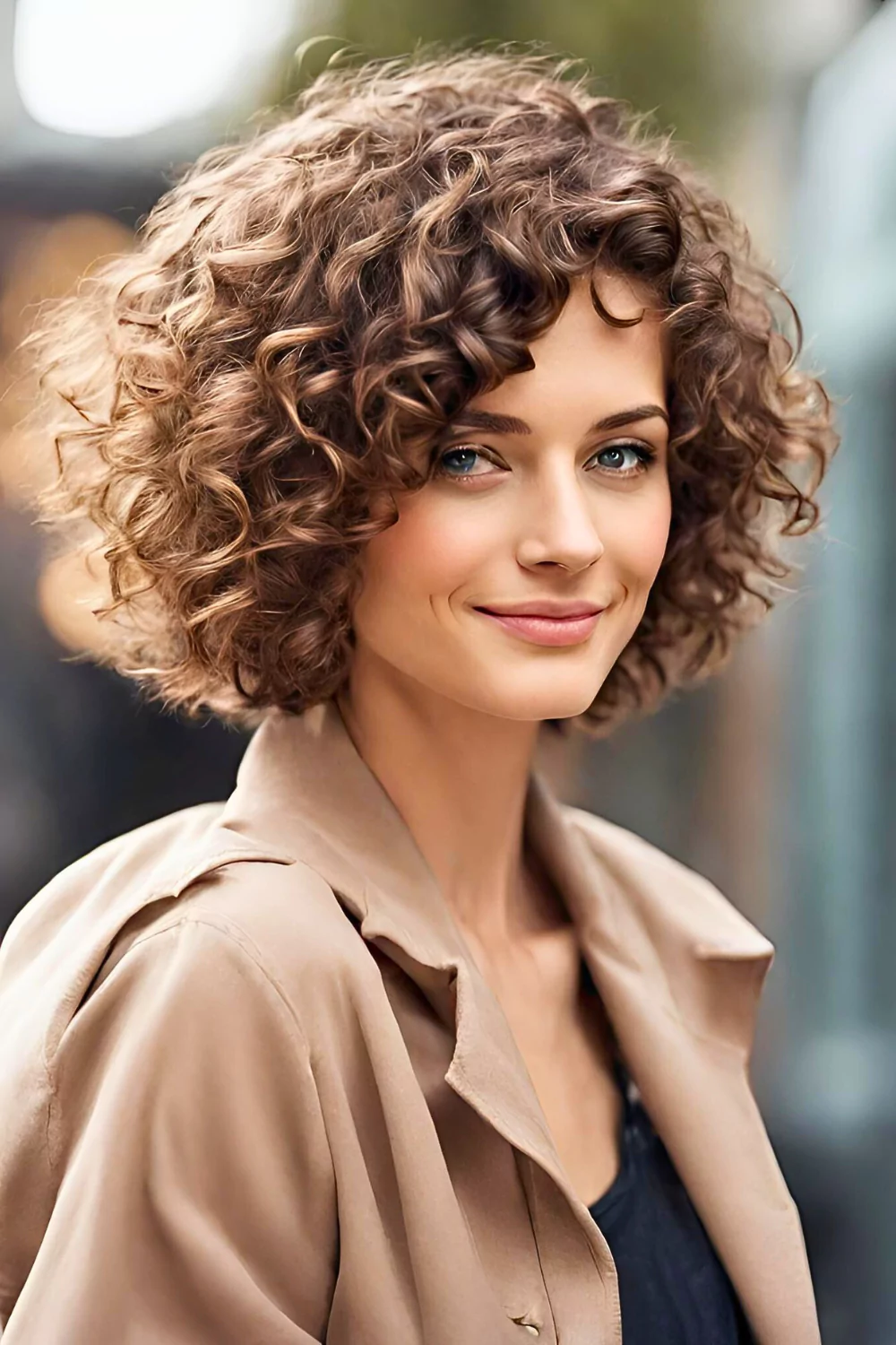 Brown Curly Short Hairstyle, short hair styles