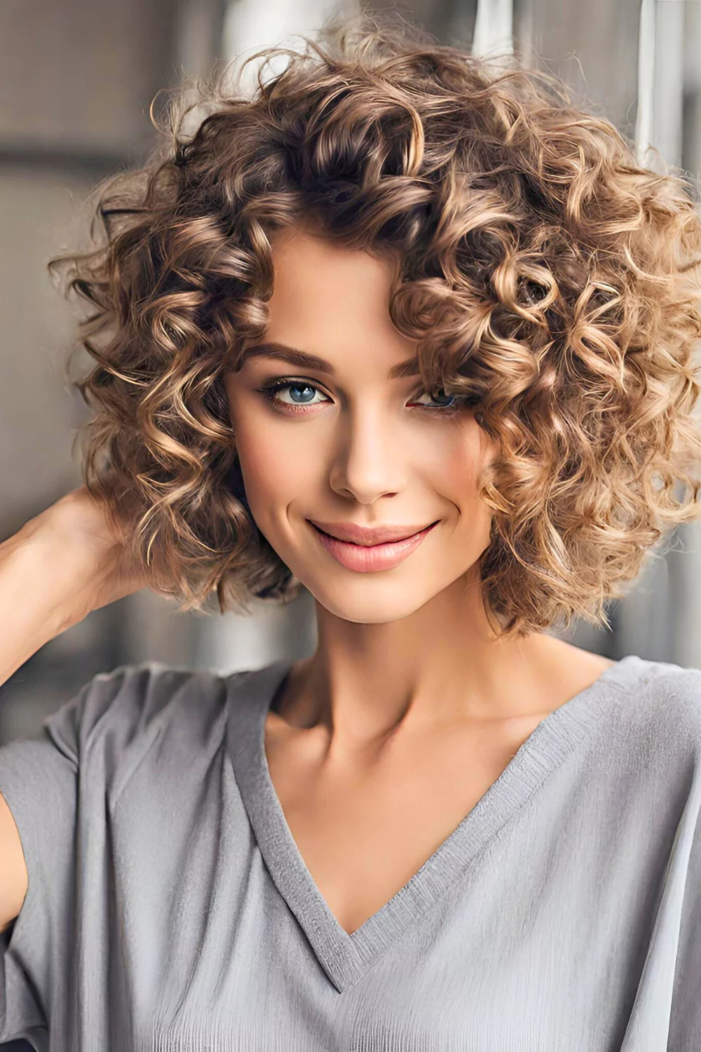Brown Curly Short Hairstyle, short hair styles