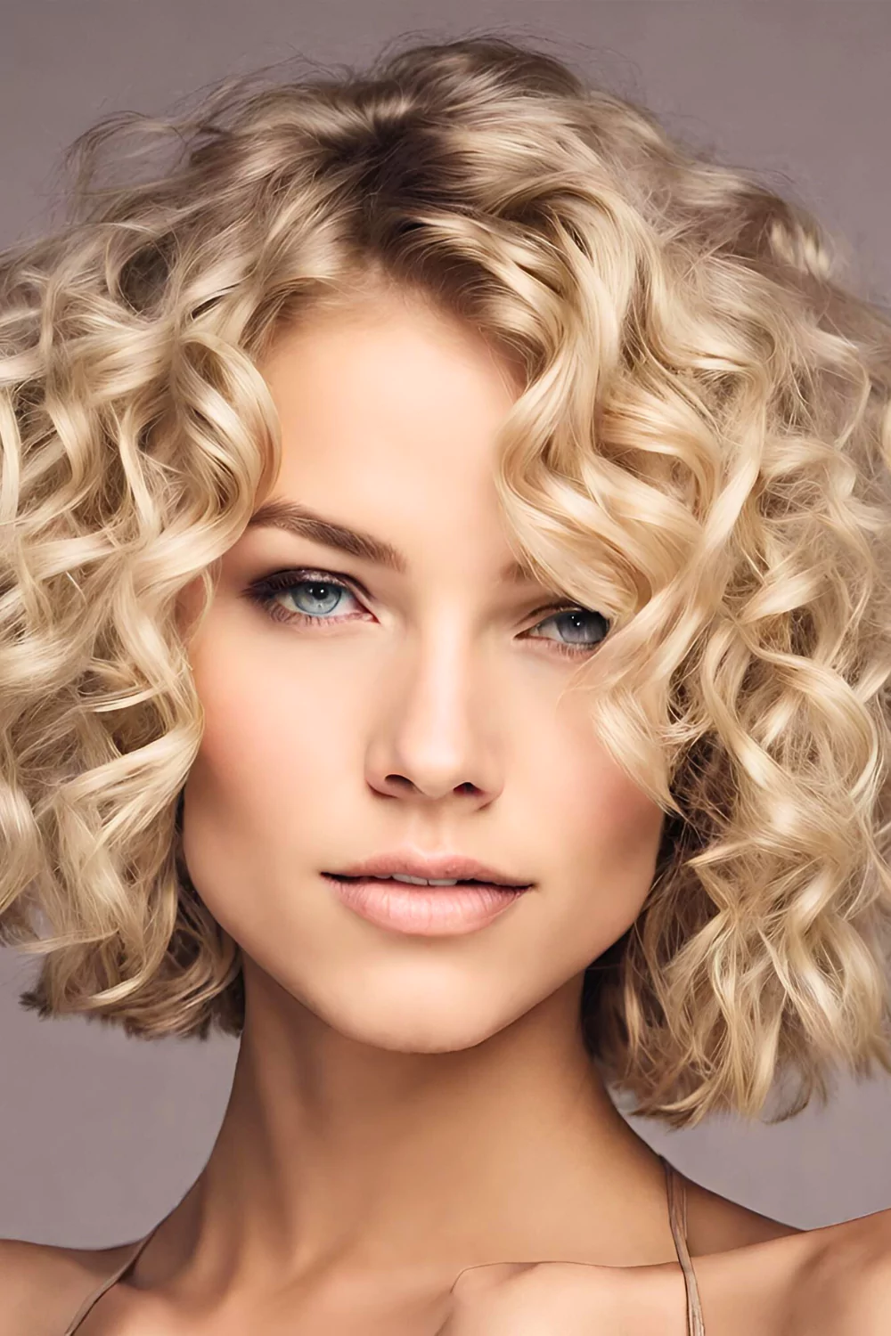 blonde short curly hairstyle, short hair styles