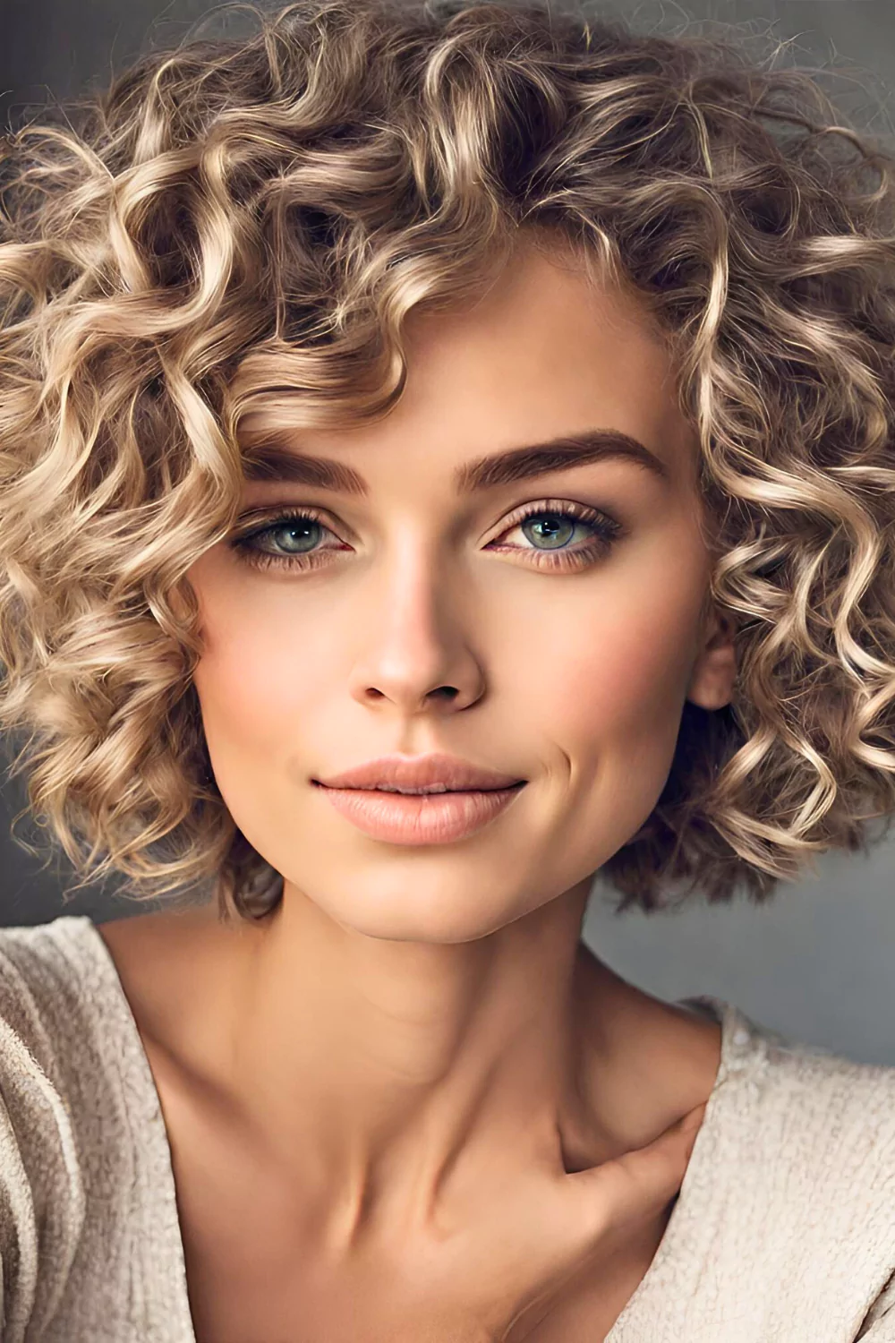blonde short curly hairstyle, short hair styles