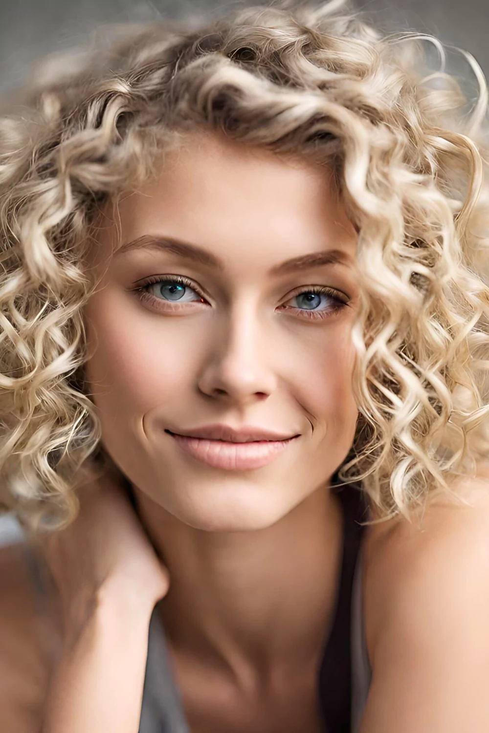 blonde short curly hairstyle, short hair styles