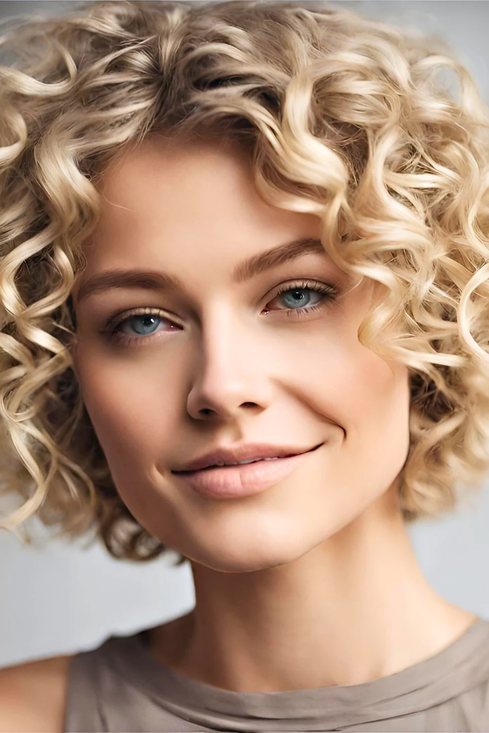 blonde short curly hairstyle, short hair styles