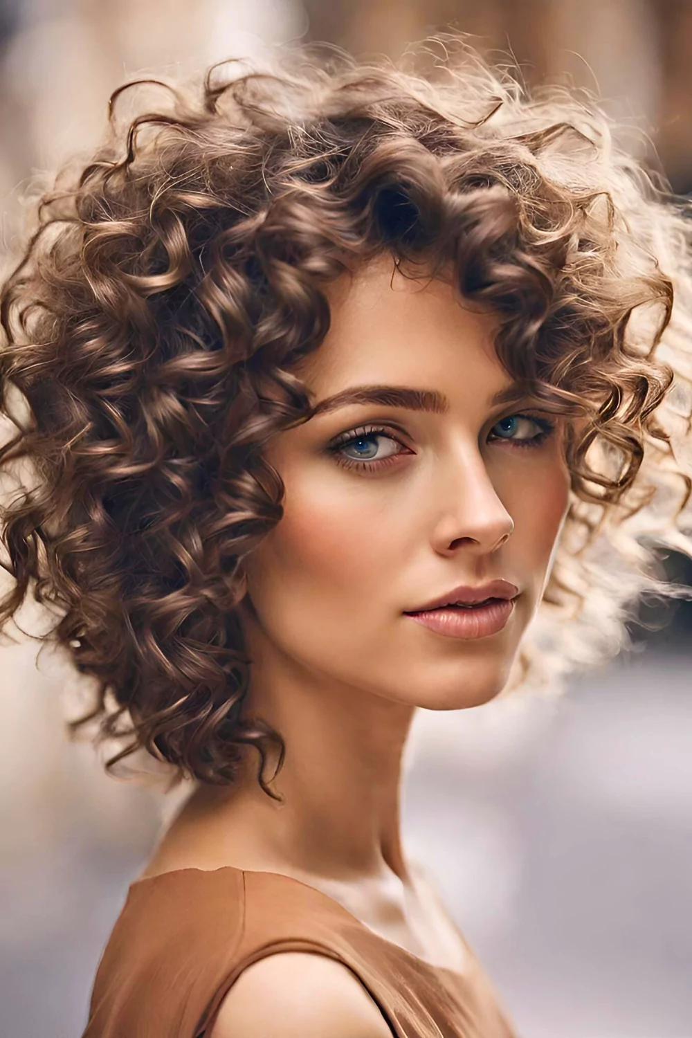Brown Curly Short Hairstyle, short hair styles