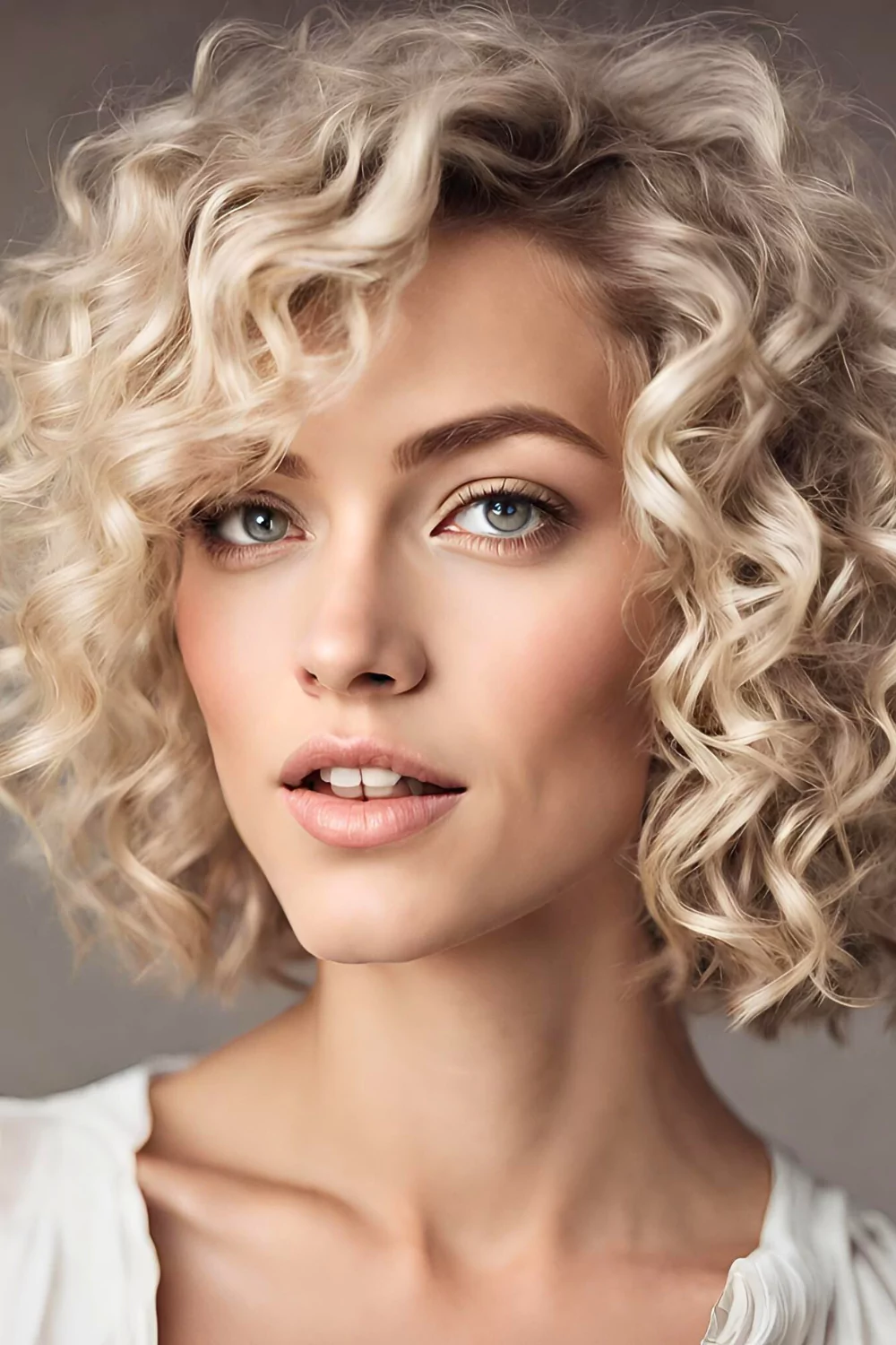 blonde short curly hairstyle, short hair styles