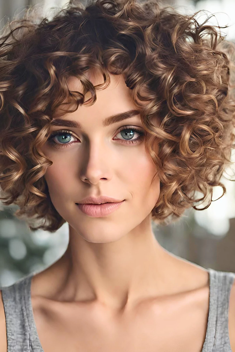 Brown Curly Short Hairstyle, short hair styles