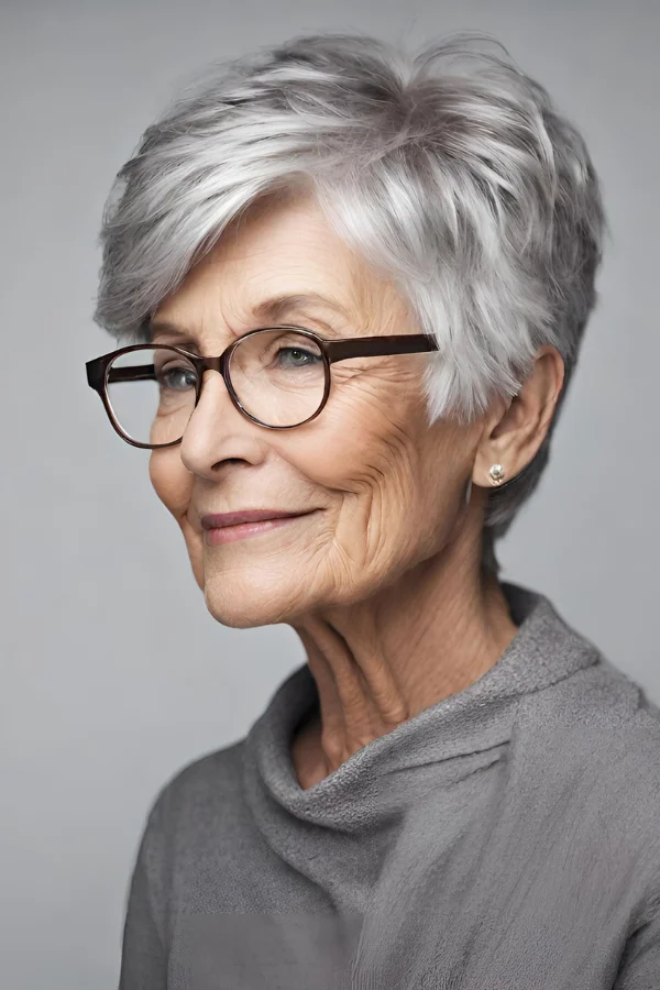 Short Asymmetrical Hairstyles for Older Woman